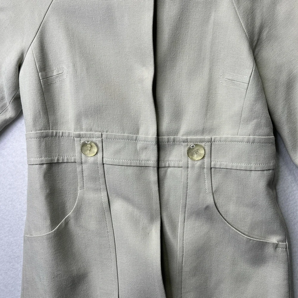 Original Penguin Silk Wool Cotton Zip Coat Jacket Cream Floral Lined Sz‎ 4 Prep